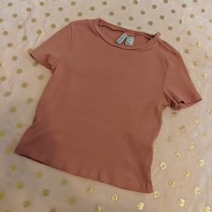 SOLD - Divided Pink Ribbed Crop Top